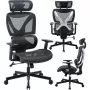 MOZOS ERGO-R Silla de oficina ergonómica con respaldo de malla, soporte lumbar ajustable, capacidad de carga 120 kg, negra
