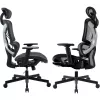MOZOS ERGO-R Silla de oficina ergonómica con respaldo de malla, soporte lumbar ajustable, capacidad de carga 120 kg, negra