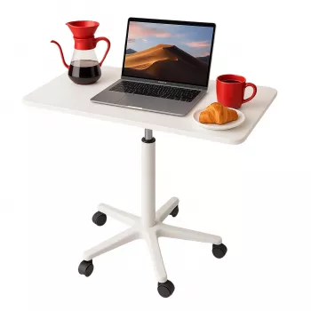 MOZOS SPM4-WH Mesa de portátil móvil con altura ajustable, blanca