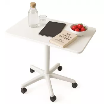 MOZOS SPM4-WH Mesa de portátil móvil con altura ajustable, blanca