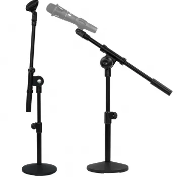 MOZOS SM807 Soporte de sobremesa para micrófono de estudio con base redonda pesada, negro