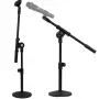 MOZOS SM807 Soporte de sobremesa para micrófono de estudio con base redonda pesada, negro