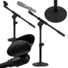 MOZOS SM807 Soporte de sobremesa para micrófono de estudio con base redonda pesada, negro