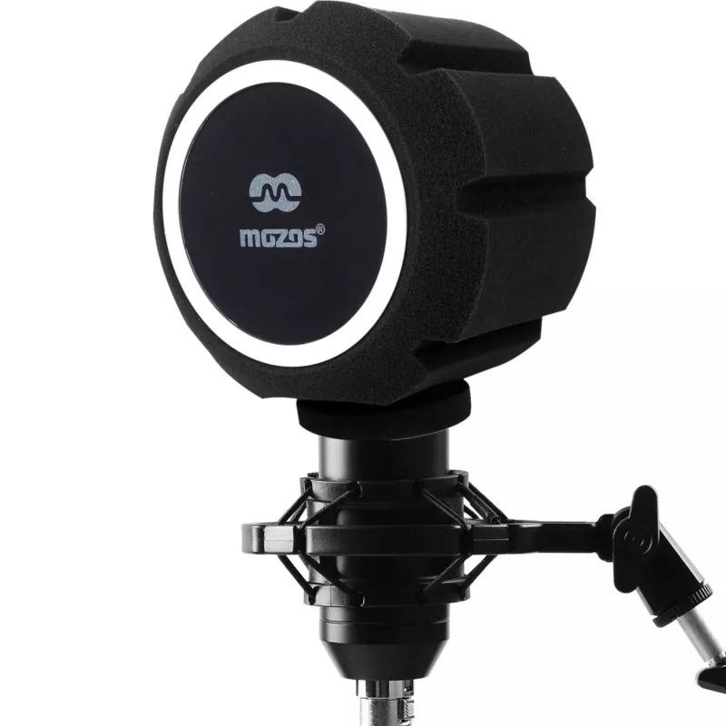 MOZOS PS-5 Filtro antipop esférico de espuma para micrófono - Negro