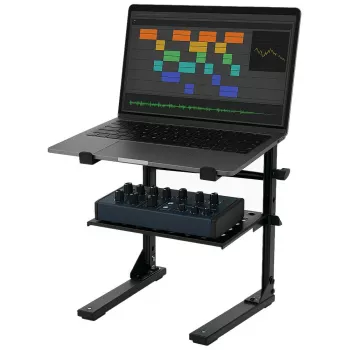 MOZOS LS8 Soporte metálico para portátil y mezclador, negro