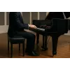 MOZOS PB03 Banqueta de piano - altura ajustable, piel sintética, negra