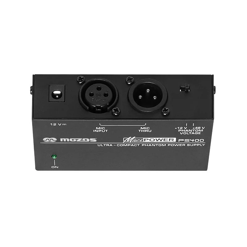 MOZOS PS400 Fuente de alimentación phantom 12V / 48V para micrófonos XLR