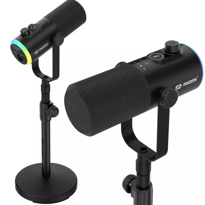Mozos GM-ONE Micrófono USB XLR RGB LED Negro