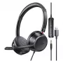 MOZOS KL201 Auriculares USB con micrófono, on-ear, Negros