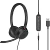 MOZOS KL201 Auriculares USB con micrófono, on-ear, Negros