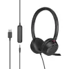 MOZOS KL201 Auriculares USB con micrófono, on-ear, Negros