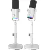 MOZOS GM-ONE Micrófono dinámico blanco USB XLR RGB LED