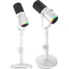 MOZOS GM-ONE Micrófono dinámico blanco USB XLR RGB LED