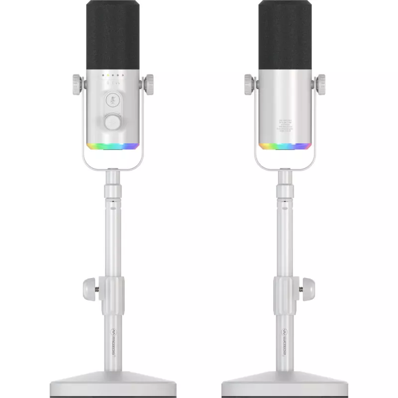 MOZOS GM-ONE Micrófono dinámico blanco USB XLR RGB LED