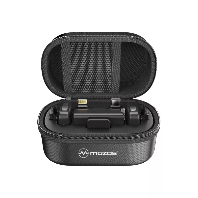 MOZOS MX4-DUAL Sistema de micrófono inalámbrico dual de 2.4 GHz para smartphones
