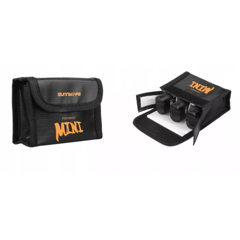 SUNNYLIFE Bolsa de seguridad ignífuga para batería de DJI Mavic Mini / Mini 2 / Mini SE - Capacidad para 3 baterías