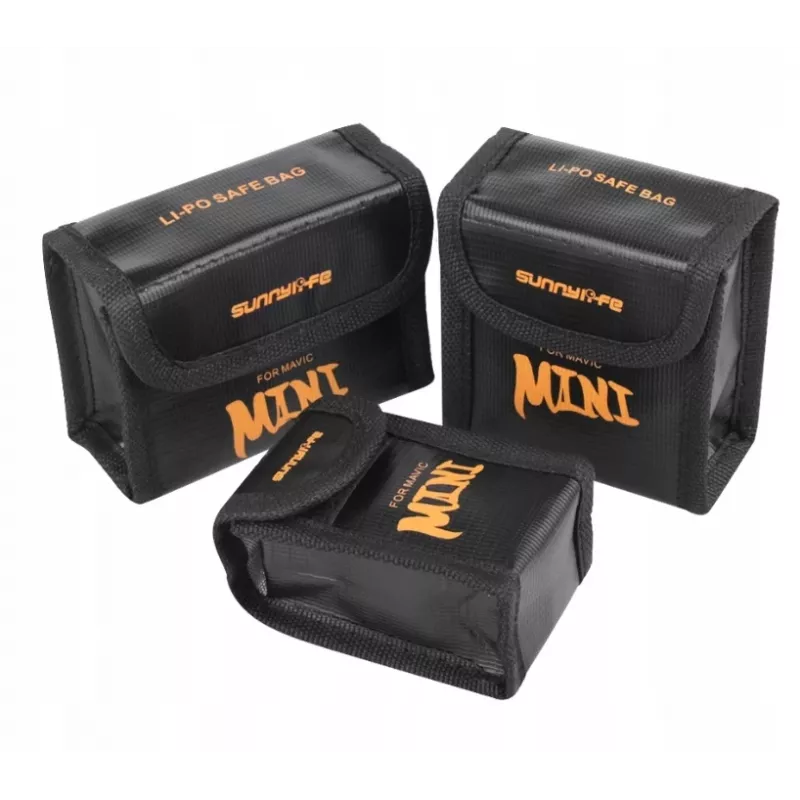 SUNNYLIFE Bolsa de seguridad ignífuga para batería de DJI Mavic Mini / Mini 2 / Mini SE - Capacidad para 3 baterías
