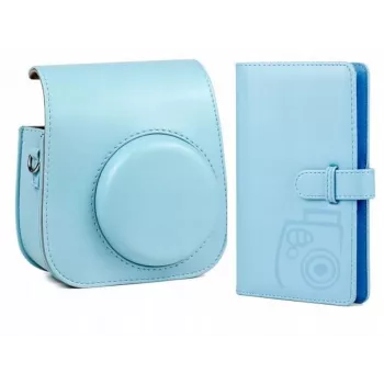 LOVEINSTANT Set 2 en 1 funda y álbum para Fuji Instax Mini 11 azul