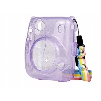 LOVEINSTANT Funda protectora para Fujifilm Instax Mini 11 - lila transparente con purpurina