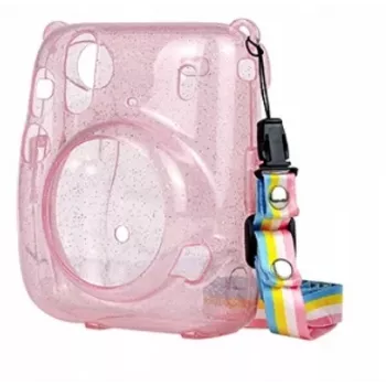 LOVEINSTANT Funda protectora para Fujifilm Instax Mini 11 - rosa transparente con purpurina
