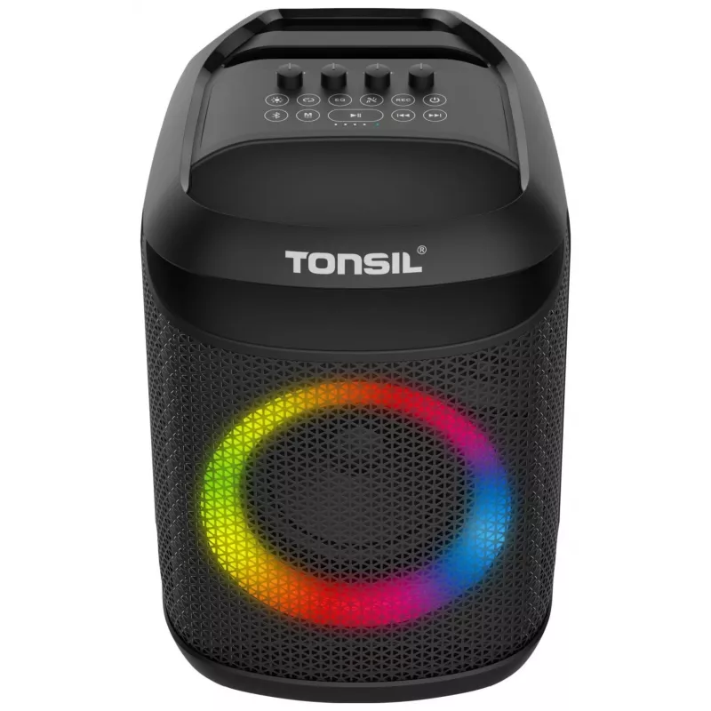 Tonsil Party Dance 800 Altavoz Bluetooth portátil para fiestas con karaoke, LED disco, 80 W RMS, 2 altavoces de graves de 8