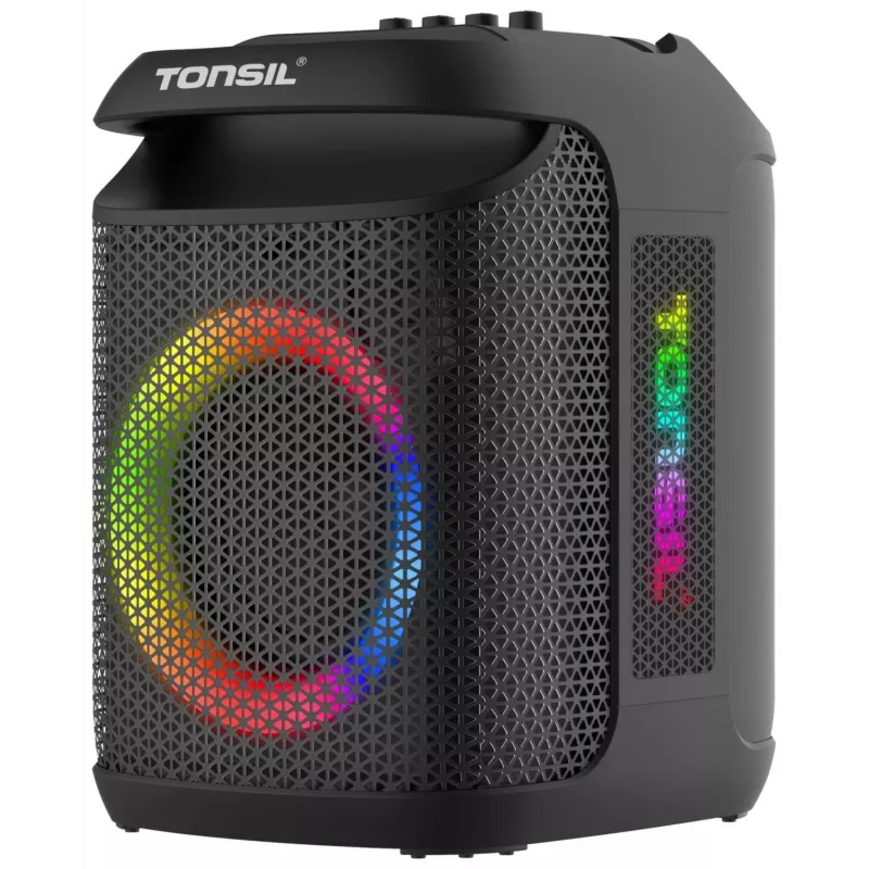 Tonsil Party Dance 800 Altavoz Bluetooth portátil para fiestas con karaoke, LED disco, 80 W RMS, 2 altavoces de graves de 8