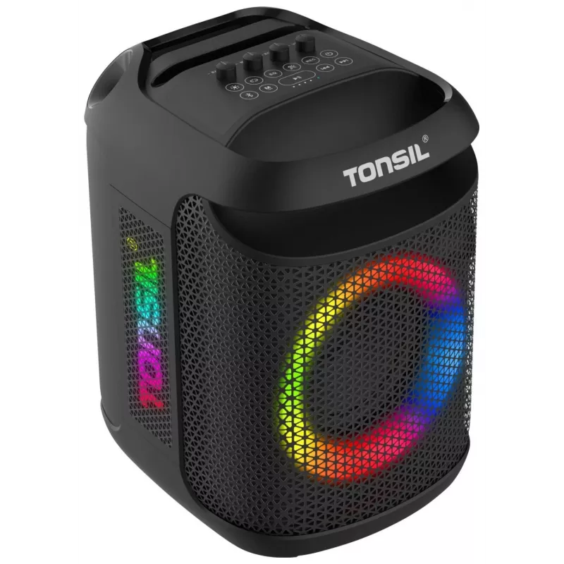 Tonsil Party Dance 800 Altavoz Bluetooth portátil para fiestas con karaoke, LED disco, 80 W RMS, 2 altavoces de graves de 8