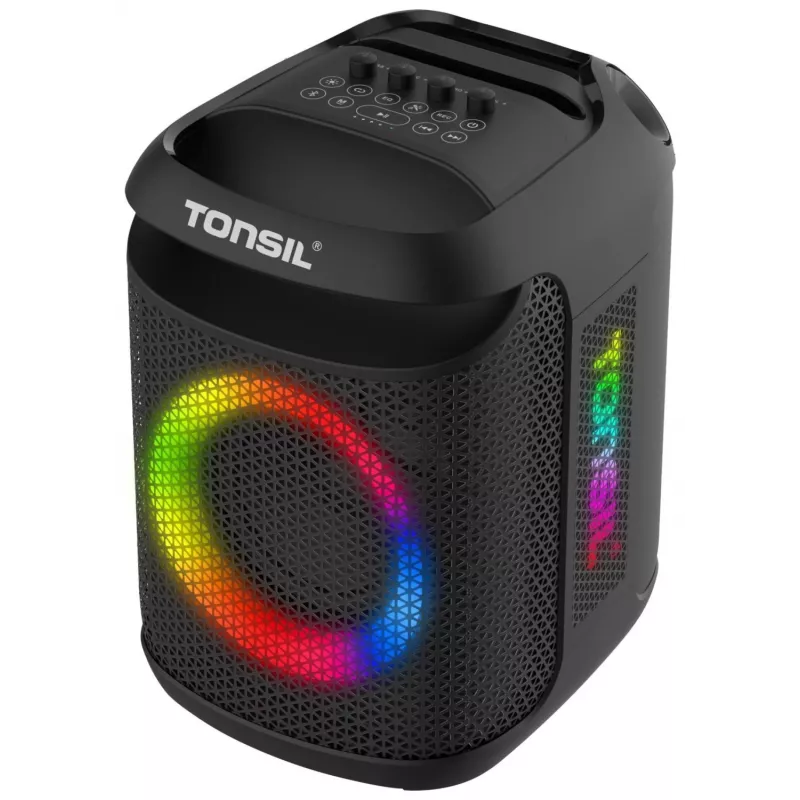 Tonsil Party Dance 800 Altavoz Bluetooth portátil para fiestas con karaoke, LED disco, 80 W RMS, 2 altavoces de graves de 8