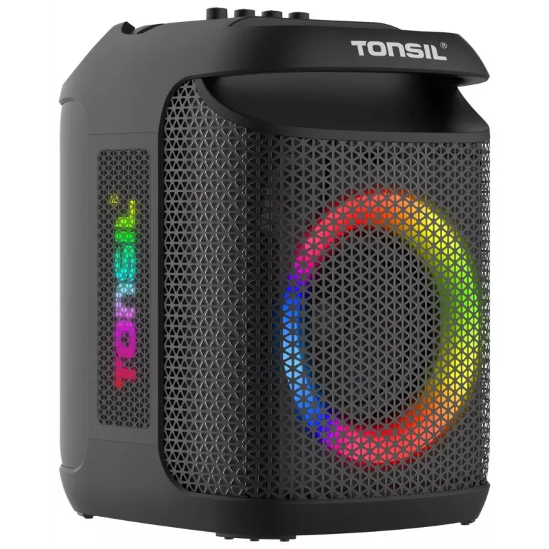 Tonsil Party Dance 800 Altavoz Bluetooth portátil para fiestas con karaoke, LED disco, 80 W RMS, 2 altavoces de graves de 8