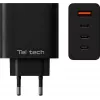 Teltech Cargador GaN USB / 3x USB-C 100W QC PD negro TCH-08