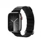 Crong Eclipse Correa magnética de cuero auténtico para Apple Watch 44/45/46/49 mm (negro)