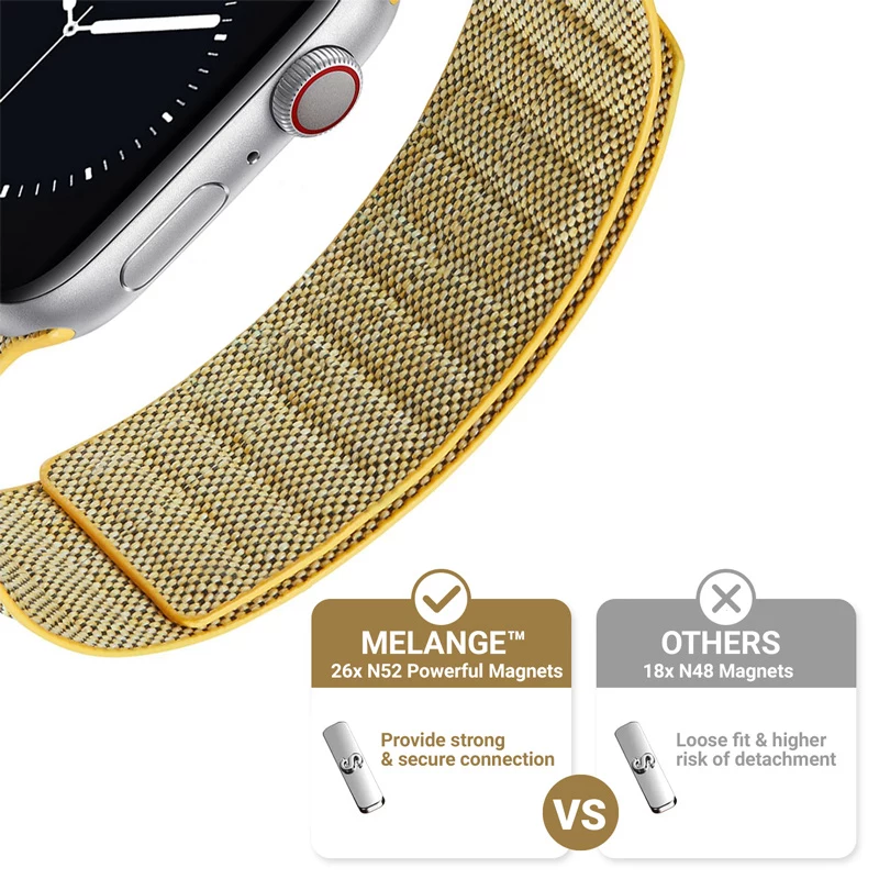 Crong Melange Correa magnética para Apple Watch 38/40/41/42 mm (amarillo melange)