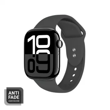 Crong Correa de silicona líquida para Apple Watch 44/45/46/49 mm - graphite
