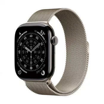 Crong Milano Steel – Correa de acero inoxidable para Apple Watch 44/45/46/49 mm (champán)