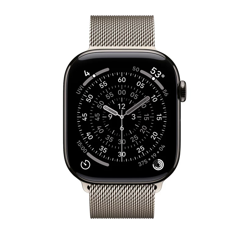 Crong Milano Steel – Correa de acero inoxidable para Apple Watch 44/45/46/49 mm (champán)