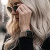 Crong Milano Steel – Correa de acero inoxidable para Apple Watch 44/45/46/49 mm (champán)