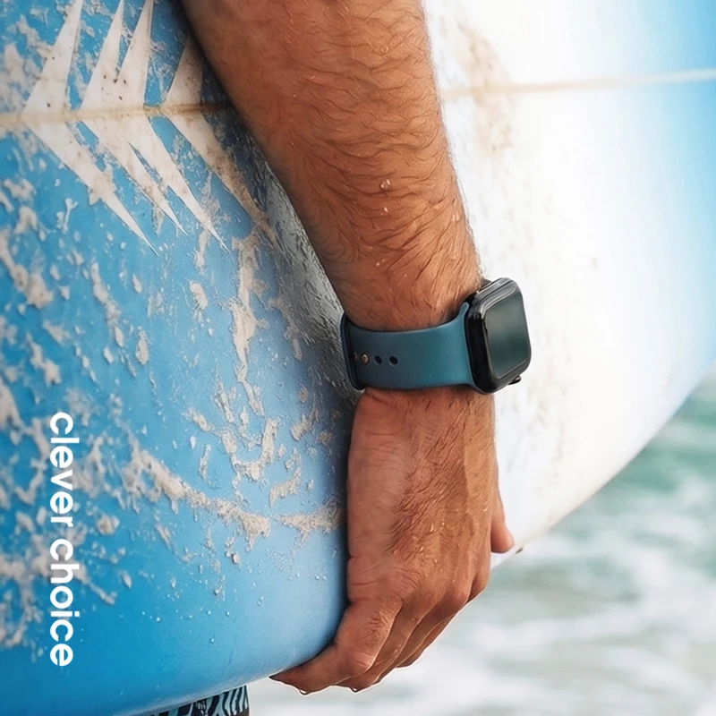 Crong Correa de silicona líquida para Apple Watch 38/40/41/42 mm - Azul marino