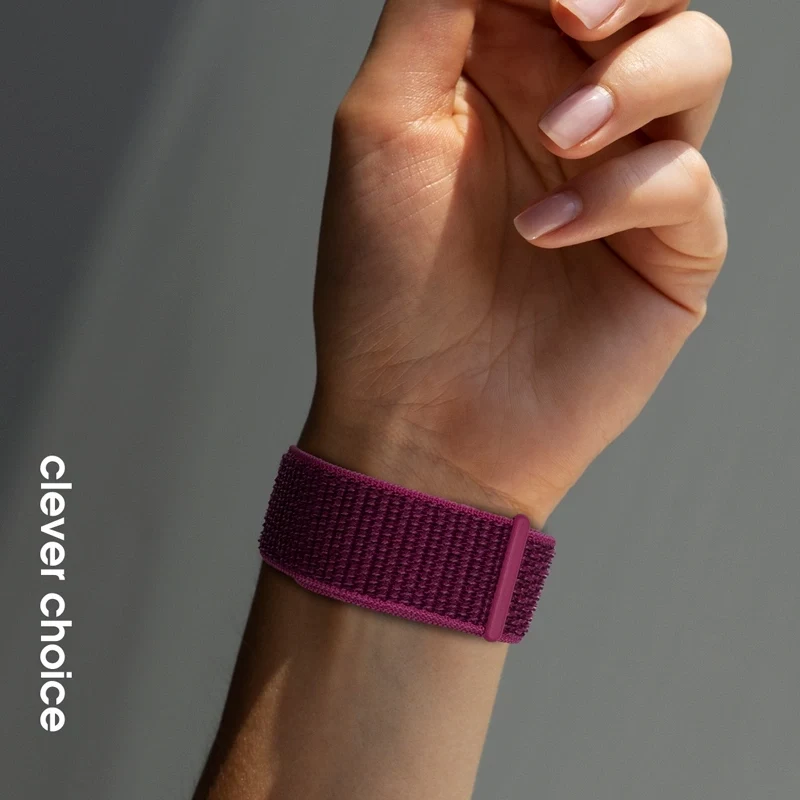 Crong Correa deportiva de nylon para Apple Watch 38/40/41/42 mm (Magenta Fusion)
