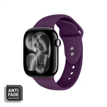 Crong Correa deportiva de silicona líquida para Apple Watch 44/45/46/49 mm - Plum