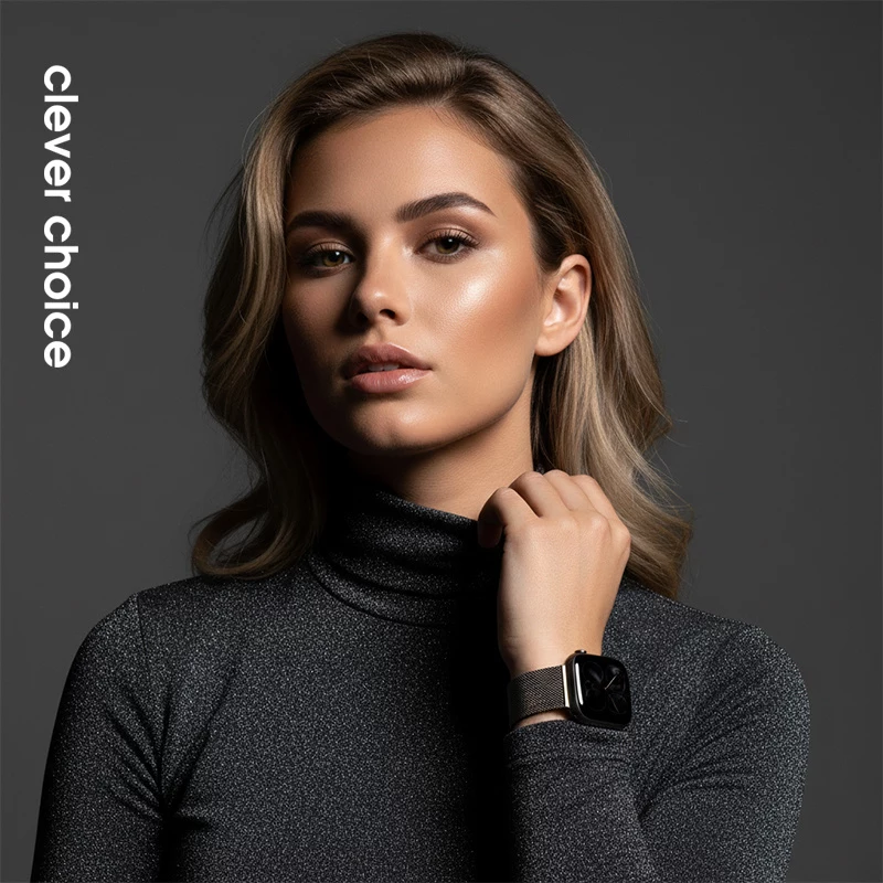 Crong Milano Steel - Correa de acero inoxidable para Apple Watch 38/40/41/42 mm (Grafito)