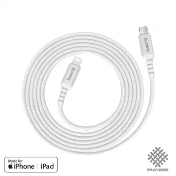 Crong Armor Link Cable USB-C a Lightning Fast Charging MFi 150 cm Blanco