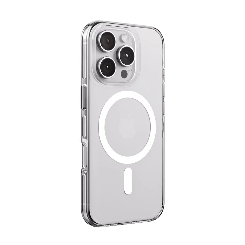 Crong Clear MAG Pro Case para iPhone 16 Pro, MagSafe, Transparente