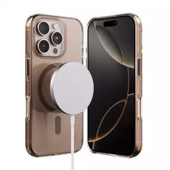 Crong Clear MAG Pro Case para iPhone 16 Pro Max, MagSafe, Desert