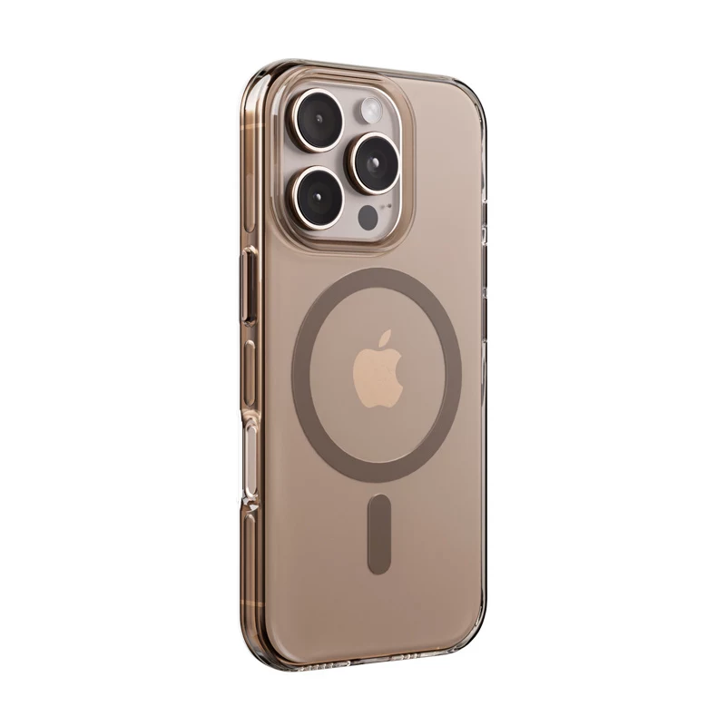Crong Clear MAG Pro Case para iPhone 16 Pro Max, MagSafe, Desert