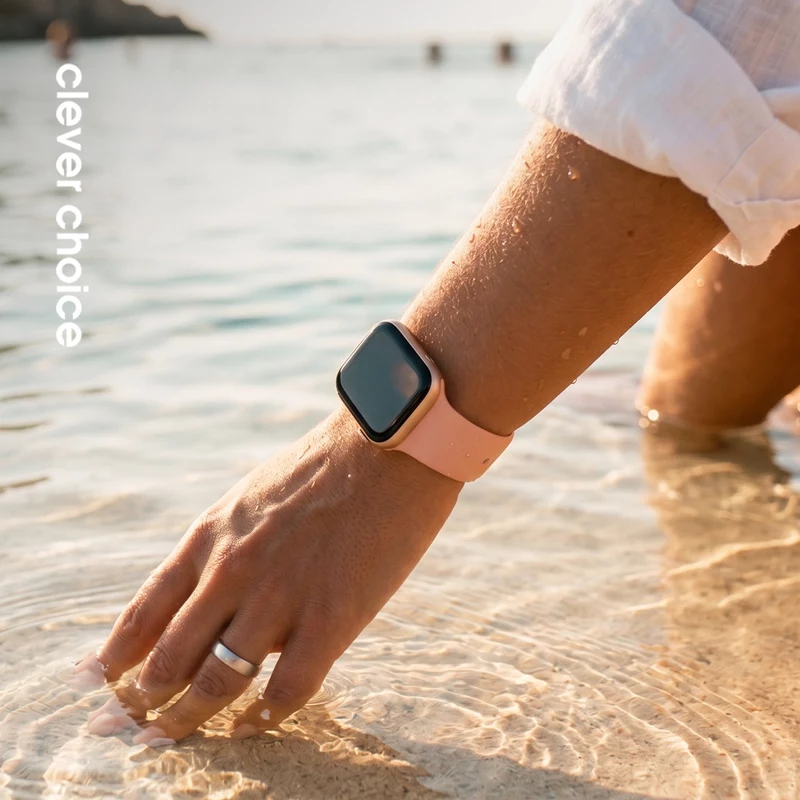 Crong Liquid - Correa para Apple Watch 38/40/41/42 mm (Salmón)