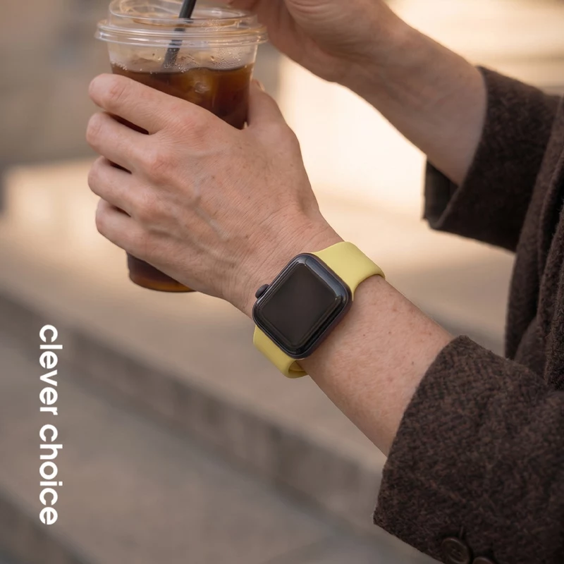 Crong Liquid - Correa para Apple Watch 38/40/41/42 mm (Amarillo paja)