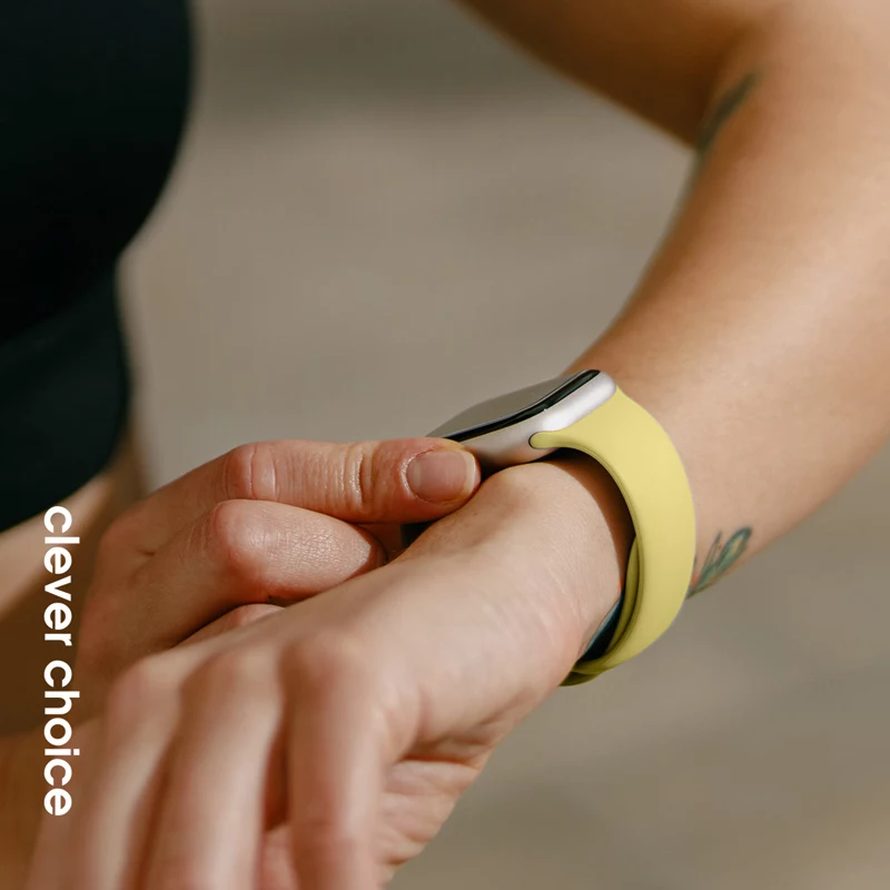 Crong Liquid - Correa para Apple Watch 38/40/41/42 mm (Amarillo paja)