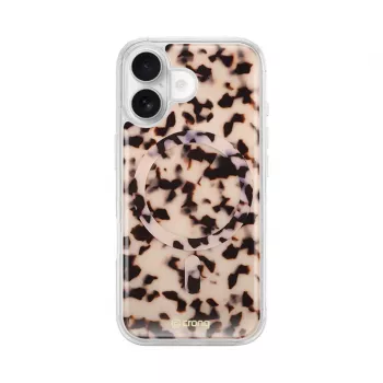 Crong Deluxe MAG Cover - Tapa trasera para Apple iPhone 17, MagSafe, Blonde Tortoise