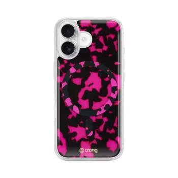 Crong Deluxe MAG Cover - Tapa trasera para Apple iPhone 17, MagSafe, Pink Tortoise