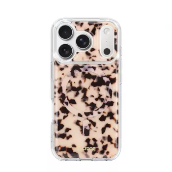Crong Deluxe MAG Cover - Funda para iPhone 17 Pro MagSafe (Blonde Tortoise)